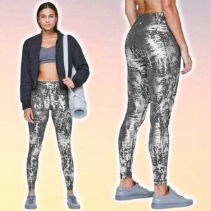 LULULEMON Wunder Under Hi-Rise Tight 28" Crinkle Heather Brindle Shine Foil Sz 4